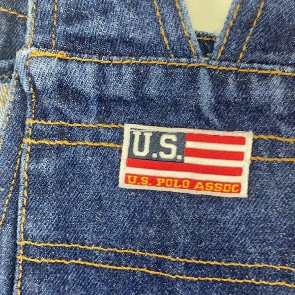 US Polo Assn Bib Overalls  Toddler Jean Shorts 4T - Picture 8 of 8